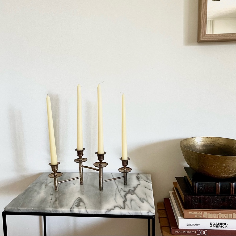 Sterling silver plated Mid-century candelabra